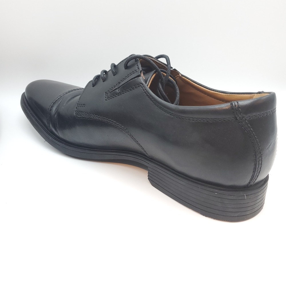 Clarks Tilden Cap Black Leather Oxford Dress Shoes Men's Size 8.5 - Picture 10 of 11